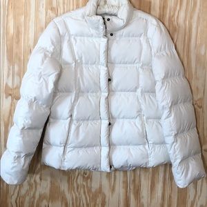 Down puffy ivory oat jacket Eddie Bauer size L